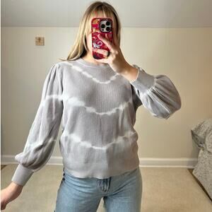 Simply Vera: Gray Tie Dye V Neck Sweater